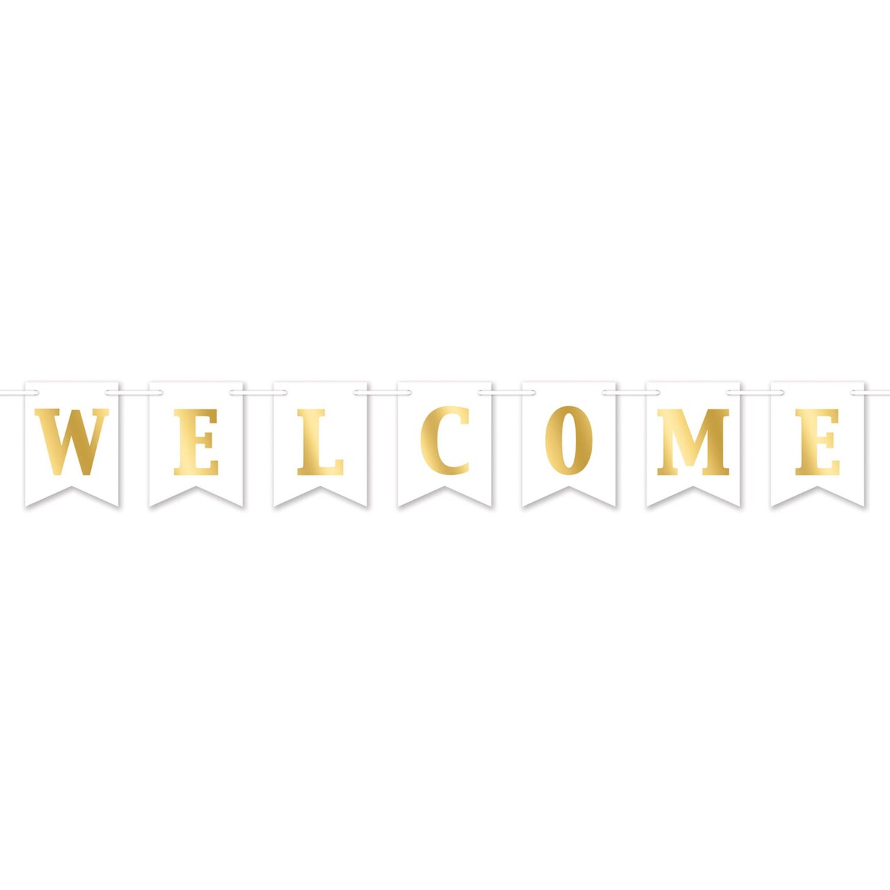Beistle 8&#x22; White and Yellow All Year-Round Occasions Foil &#x22;Welcome&#x22; Streamer